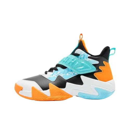 QIAODAN Slip-resistant Abrasion-resistant MID Топ Детские Баскетбольные кроссовки Black Blue 34 42 Подростки