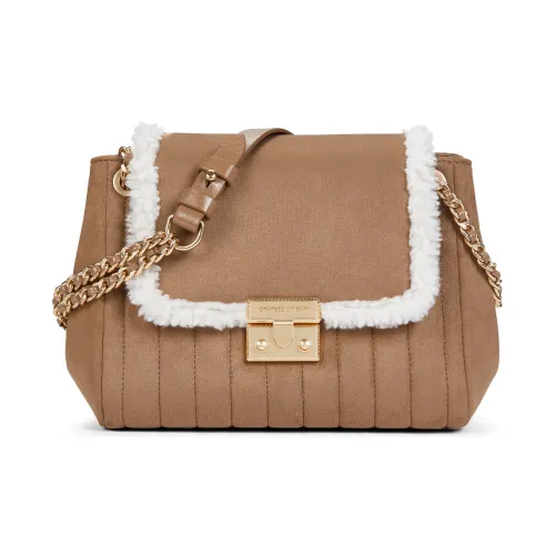 CHARLES KEITH ПУ (полиуретан) текстильная смесь сумка через плечо средний размер женский коричневый чайный коричневый