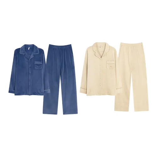 WANANNI Синий Молочный Кофейный Унисекс Пижамные Комплекты