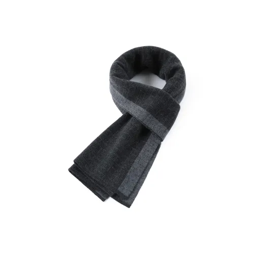 Jiu Ji Кашемировые вязаные шарфы Мужской Черный Серый