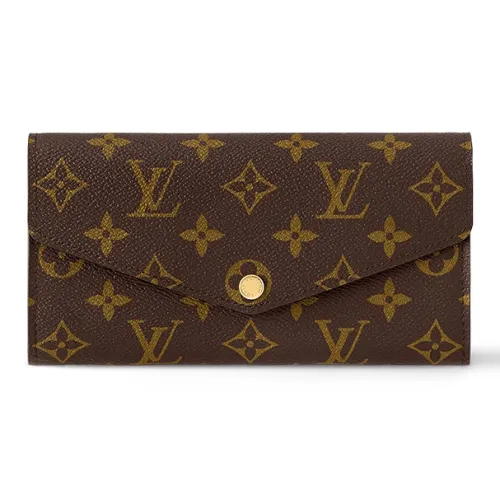 LOUIS VUITTON Sarah Canvas Leather Wallet Standard Women's Brown Ballet Pink