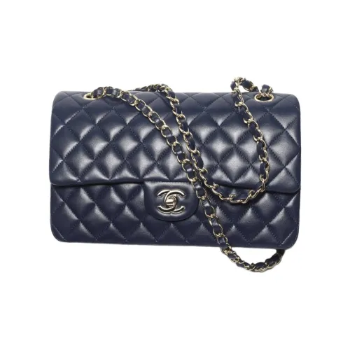 CHANEL Classic Flap CF Sheepskin Сумка через плечо Женская Морской синий