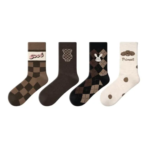 PRIMEET Носки Crew Женские упаковка из 4 пар
