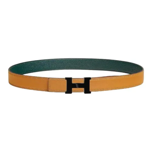 HERMES Телячья кожа Кожаные ремни Женские Кунжут Зеленый Кунжут Ширина 2,4CM