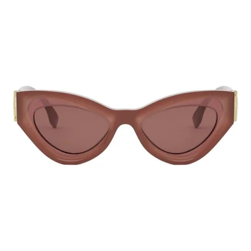 FENDI Ацетат Кошачий глаз Солнцезащитные очки Унисекс Ярко-красный Фиолетовый Цвет