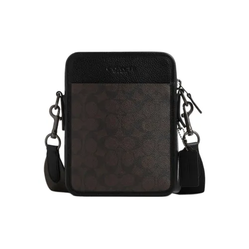 COACH Sullivan Покрытие Холст Кросс-Боди Сумка Маленькая Мужская Цвет Орех Черный