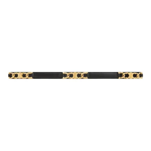 CELINE Телячья кожа Кожаные ремни Женские Черный Ширина 1,8 см