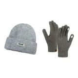 Серые шапки и кепки + серые перчатки