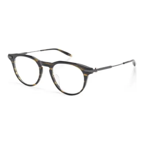 Akoni Металлический Ацетат Круглые Оправы для Очков Женские Охра Умбра