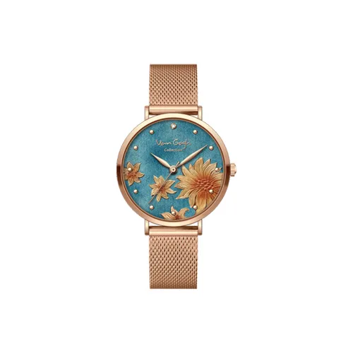 VAN GOGH Позолоченный коллекция кварцевые механические металлические ремешок синий циферблат женские часы