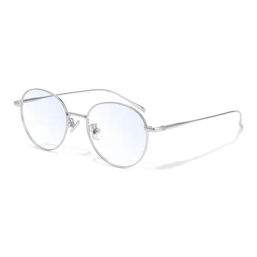 PULAIS Alloy Titanium Round Eyeglass Frames Men's Silver