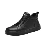 Черные утепленные туфли