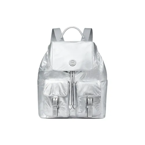TORY BURCH Металл Нейлон Рюкзак Большой Женский Серебряный