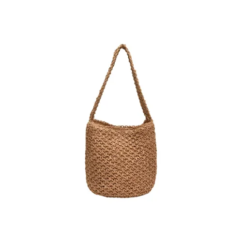 morellybear Плетеная сумка через плечо стандартная женская хаки бежевый