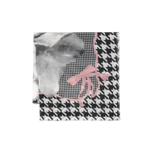 Blugirl Blumarine Шерпа из шерсти Женские Шарфы Черный Белый