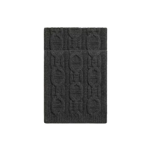 HERMES Кашемир Вязаные Шарфы Мужской Угольный Серый