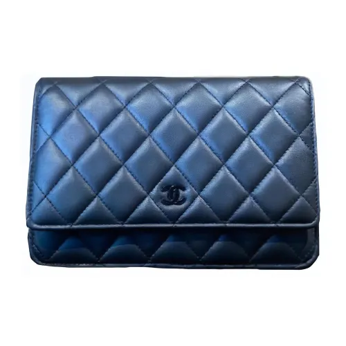 CHANEL WOC Lambskin Portable Crossbody Bag Shoulder Bag Women's Black