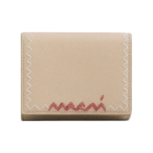 MARNI Телячья кожа Кошелек Женские Мягкий Бежевый