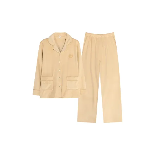 WANANNI Пижамный комплект женский бежевый желтый