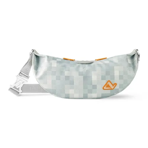 LOUIS VUITTON SKI Skiing Series DAMOFLAGE Снег Покрытый холст Сумка через плечо Средний Мужской Белый Серый Синий