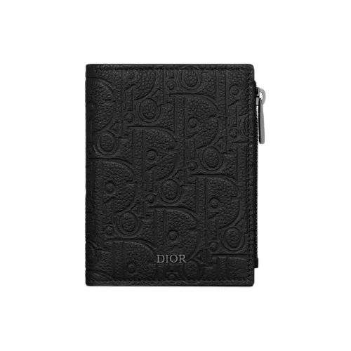 DIOR Телячья кожа Держатель для карт Стандартный Мужской Черный