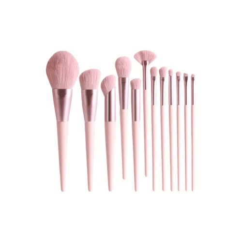 XIBI Розовый Портативный Макияж Кисти Контуринг Смешанный Детали 12 шт