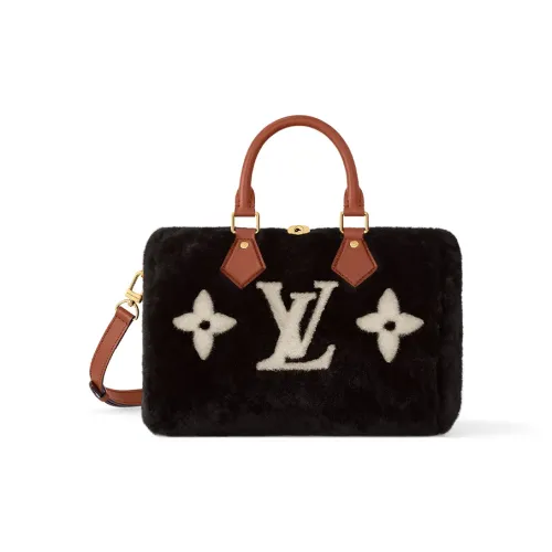 LOUIS VUITTON SKI Skiing Series Овчина Сумка через плечо Сумка Женская Черная