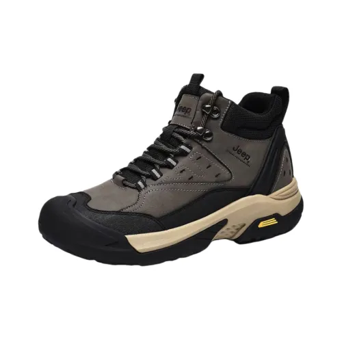 JEEP Износостойкий MID Топ Походная обувь Мужская Серый Черный