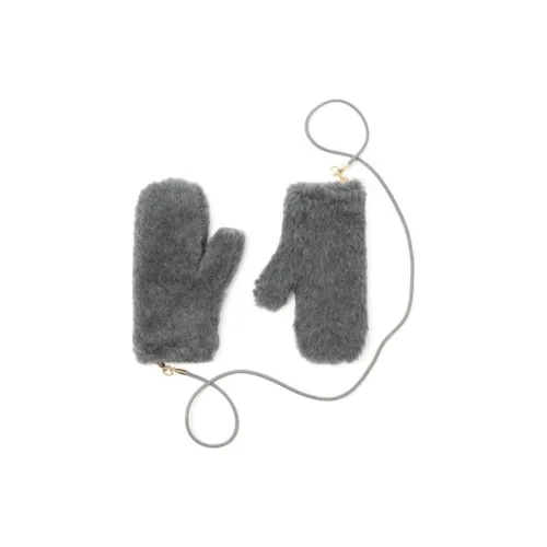 MaxMara Wool Knit Перчатки Женские Темно-Серый