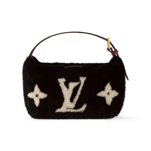 LOUIS VUITTON SKI Skiing Series Овчина Сумка Женские Черный