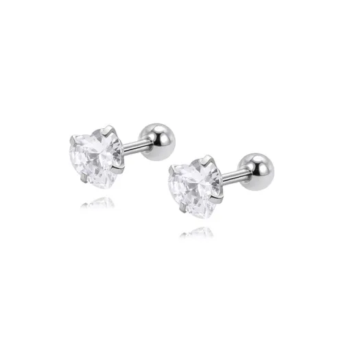 MUYAN Титановые и стальные искрящиеся серьги-гвоздики в форме сердца для женщин