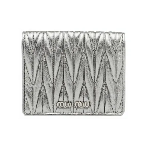 MIU MIU Кожа Кошелек Унисекс Серебряный