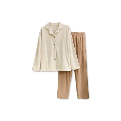 WANANNI Пижамный комплект женский бежевый желтый