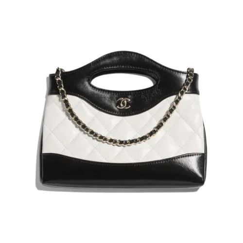 CHANEL Lambskin Сумка через плечо Сумка Женская Белая и Черная