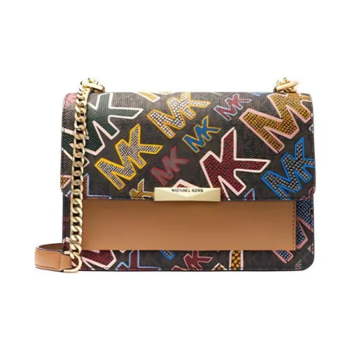 MICHAEL KORS Jade Artificial Leather Clutch Bag Shoulder Bag Large Women's Dark Brown