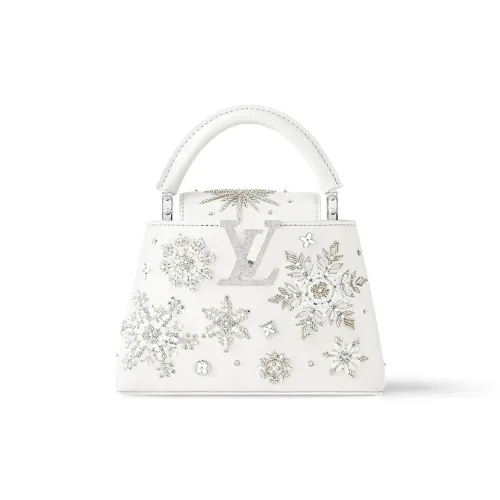 LOUIS VUITTON CapucinesSKI Skiing Collection Сумка через плечо из телячьей кожи мини-сумка женская оптический белый