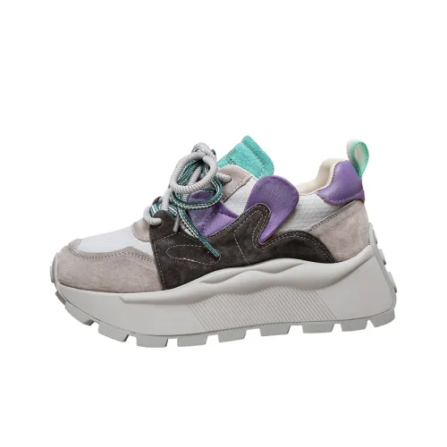 Forest Princess Low Топ Толстая подошва Кроссовки Женские Серый Зеленый