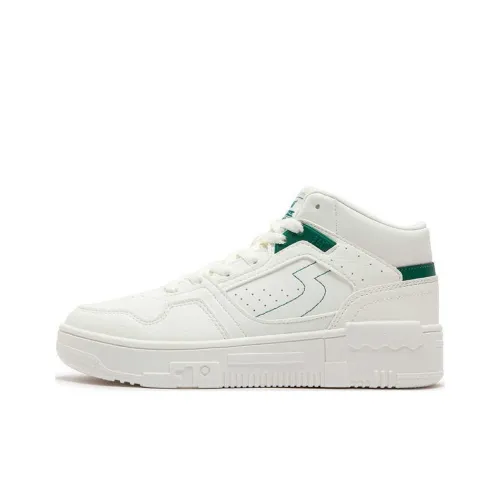 361° Slip Устойчивый к истиранию Высокий топ Скейтборд Кроссовки Женские Белый Зеленый