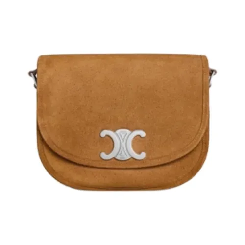 CELINE BesaceTriomphe Телячья кожа Сумка через плечо Средняя Мужская Коричневая