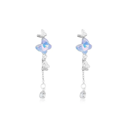 WANLIACC Сплав Iridescent Butterfly Серьги-гвоздики Женские