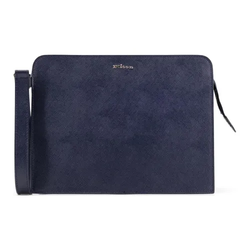KITON Кожаный клатч мужской синий
