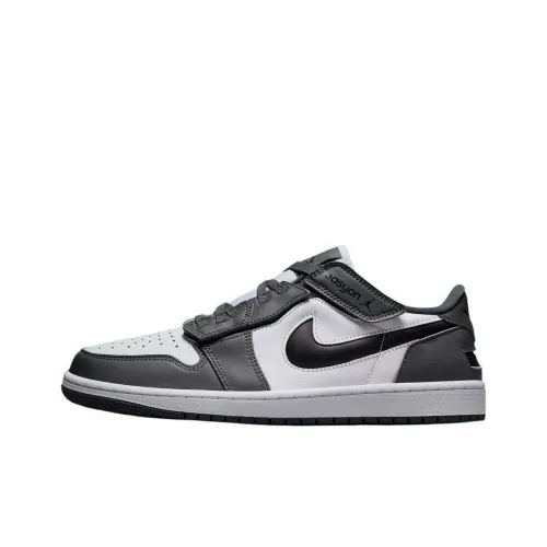 Jordan Air Jordan 1 Slip-resistant Abrasion-resistant Low Top Винтажные баскетбольные кроссовки Унисекс Белый Серый Черный