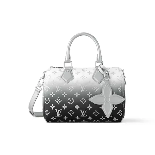 LOUIS VUITTON SKI Skiing Series Монограмма Нейлон Бостон Сумка Плечевая Сумка Сумка Обычная Женская Серебряный