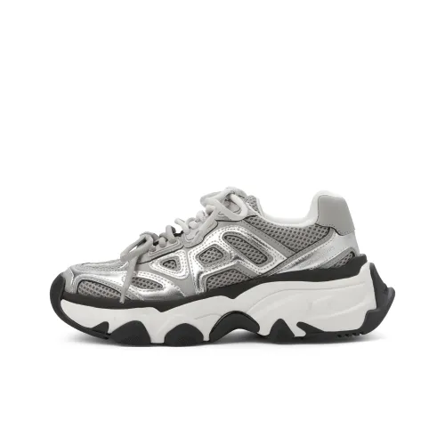 CHARLES KEITH Маленький CK Slip-Resistant Низкий Топ Толстая Подошва Кроссовки Женские GREY Серый