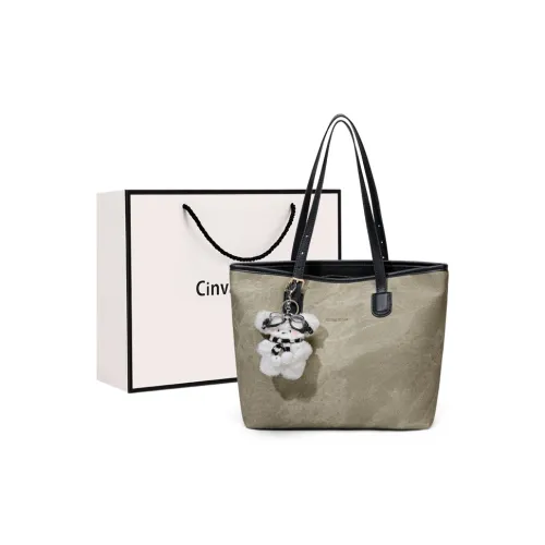 CinvaiKrose ПУ (полиуретан) с синтетической кожей тоут сумка студенческая сумка сумка через плечо большая женская серый черный