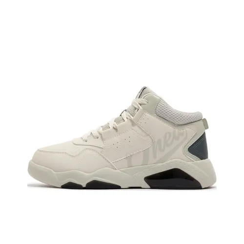 361° Slip-resistant Abrasion-resistant High Top Skateboard Shoes Men's Beige Black