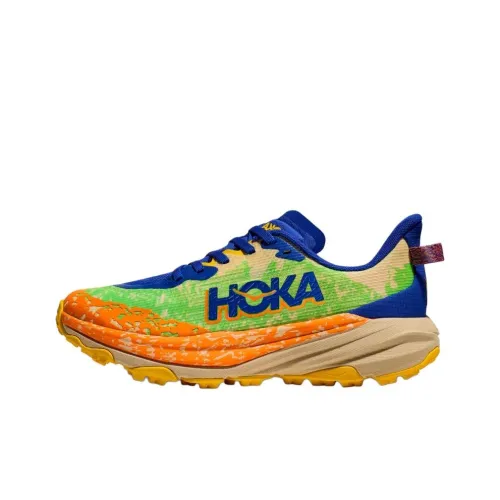 HOKA ONE ONE SPEEDGOAT 6 Детская беговая обувь Низкий топ Оранжевый/Зеленый Синий Школьный возраст