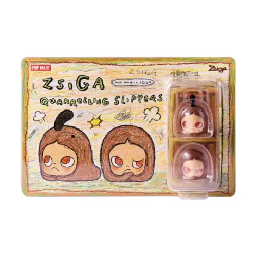 POP MART Zsiga Quarrelling Тапочки Фигурки Прозрачный Слепой Бокс с Карточкой