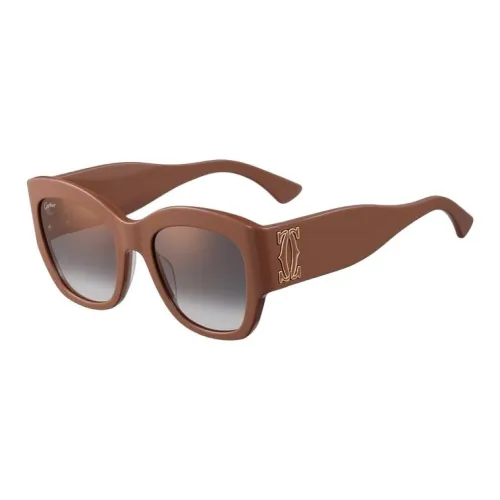 Cartier Кошачий глаз Солнцезащитные очки Унисекс Коричневый