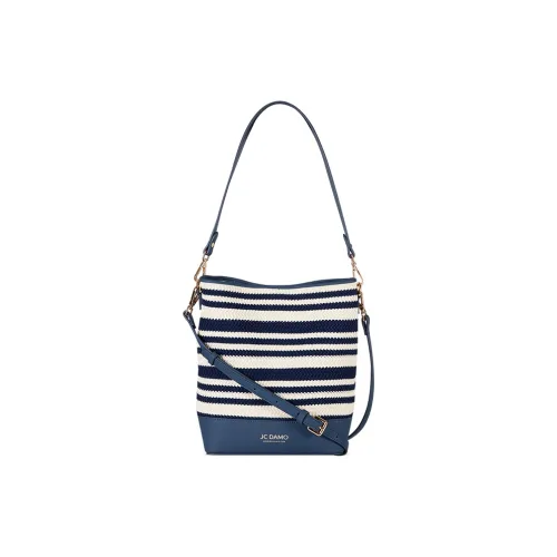 JC DAMO Ткань Сумка через плечо ведро Сумка на плечо Женская Синий Бобовый Молоко Полосы Красный Черный Синие Полосы